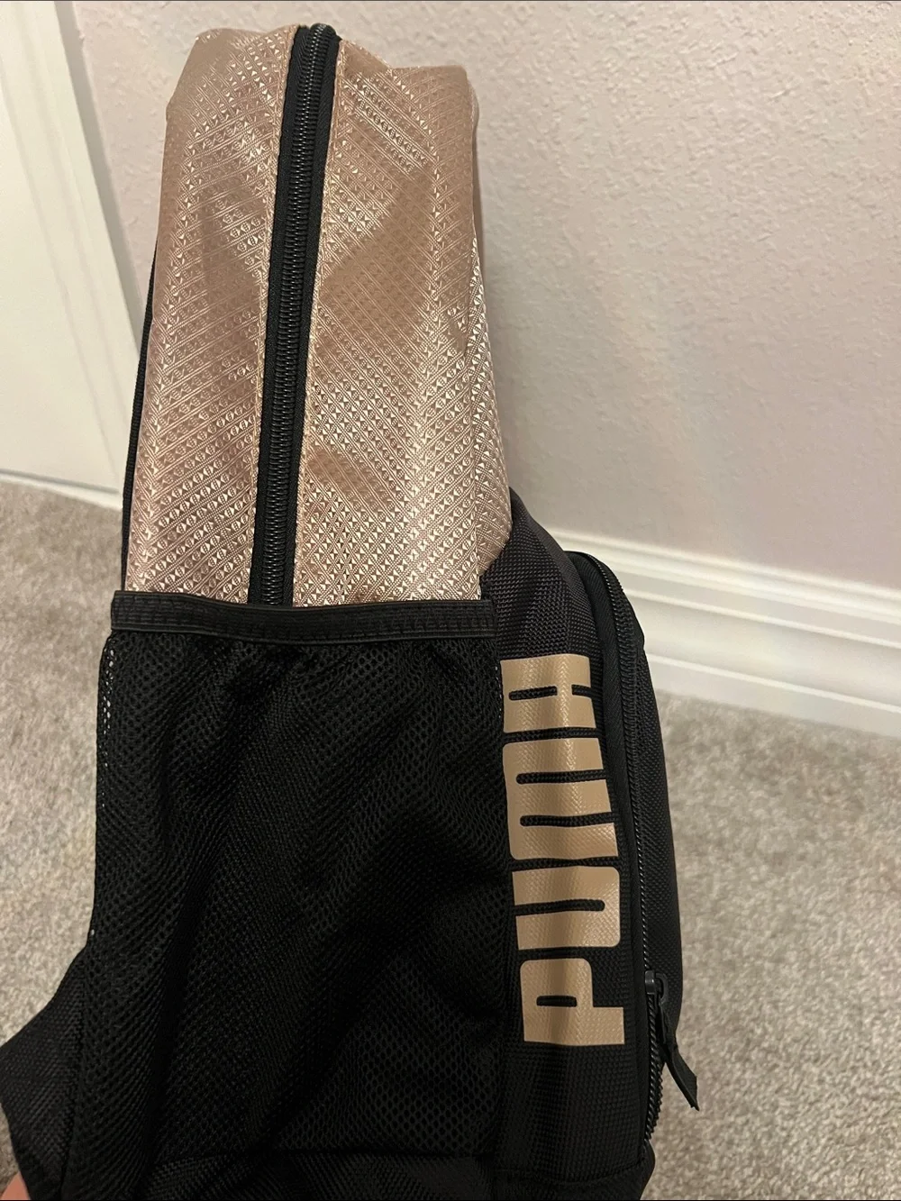 PUMA unisex Contender 3.0 Backpack in tan/gold combo 📚